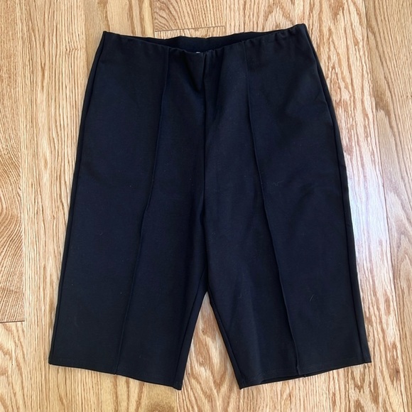 Anine Bing black medium Toby viscose jersey mix biker shorts .